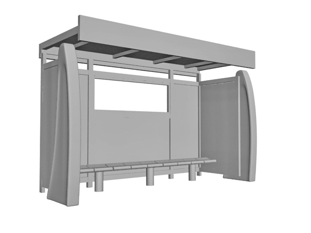 Bus stop shelter 3d model download — 3D model download