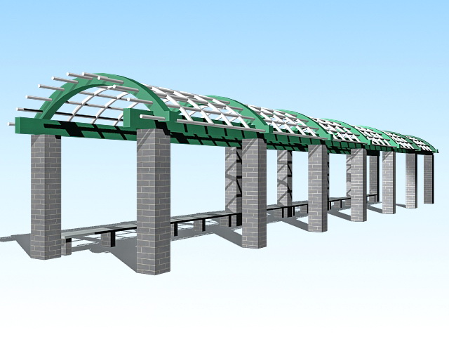 Arched pergola walkway 3d model download — 3D model download