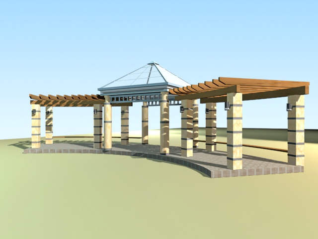 Walkway pergola for garden 3d model download — 3D model download
