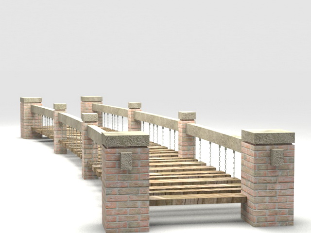 Brick garden bridge 3d model download — 3D model download