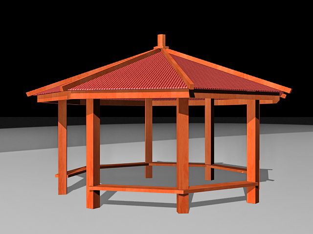 Country style gazebo 3d model download — 3D model download