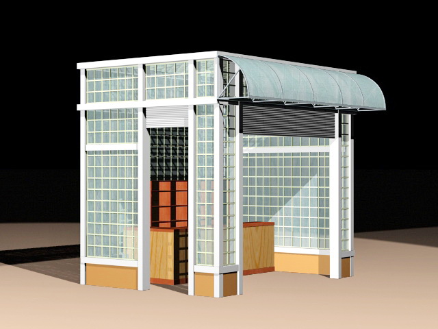 Street retail kiosk 3d model download — 3D model download