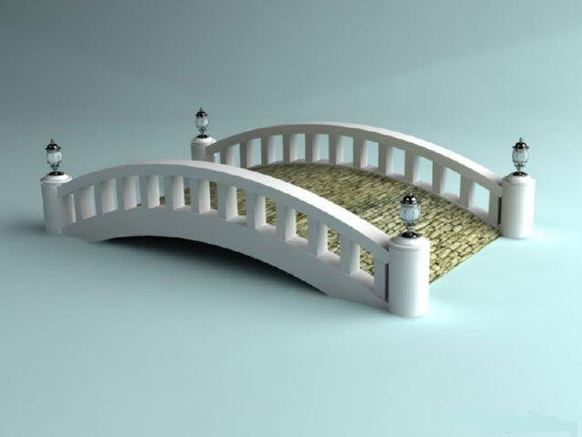 White garden bridge 3d model download — 3D model download