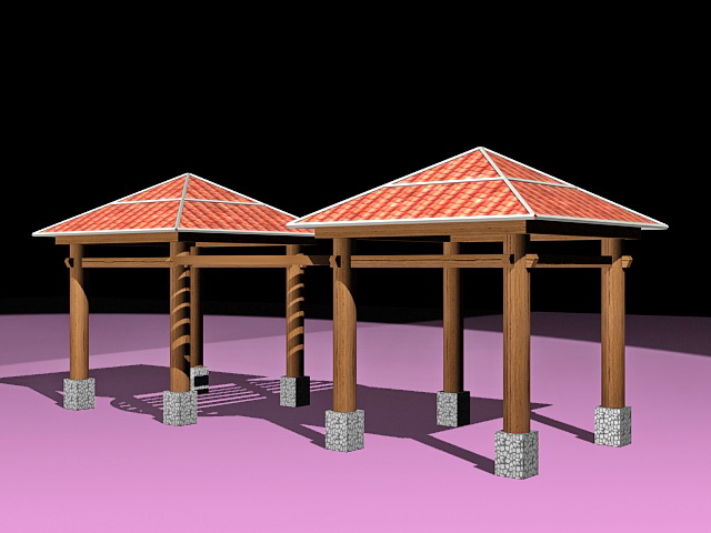 Linked shade gazebo 3d model download — 3D model download