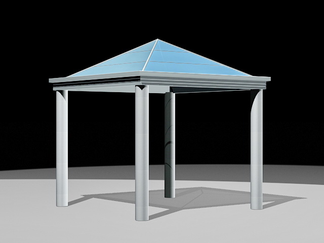 Metal glass gazebo 3d model download — 3D model download