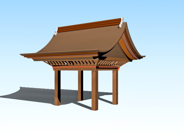 Japanese gazebo design 3d model download — 3D model download