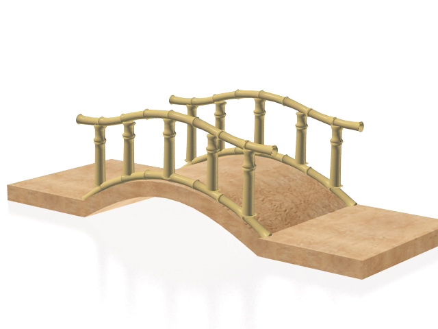 Bamboo bridge for the garden 3d model download — 3D model download