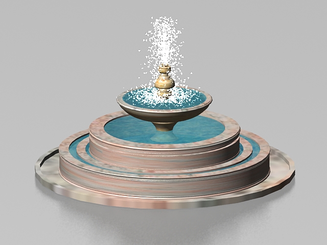 Round fountain pond 3d model download — 3D model download