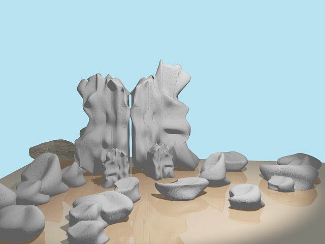 Rock garden landscape 3d model download — 3D model download