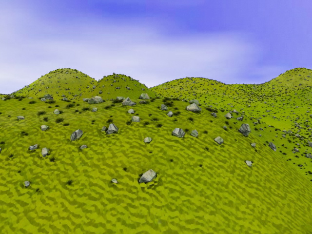 Green hills and mountains 3d model download — 3D model download