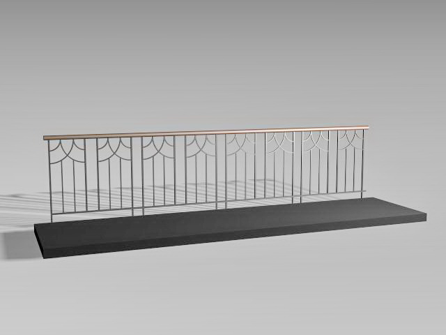 Pedestrian guard rail 3d model download — 3D model download