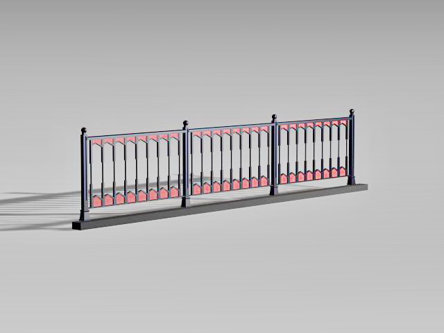 Vintage pedestrian guardrail 3d model download — 3D model download