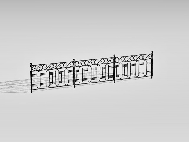 Decorative guard rail fence 3d model download — 3D model download