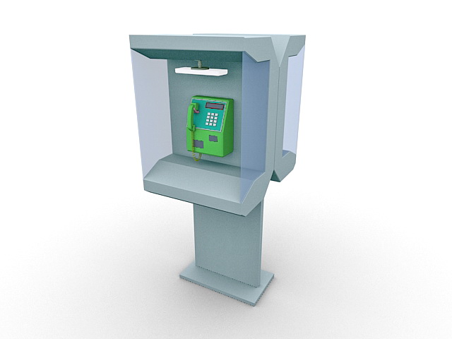 Public phone call box 3d model download — 3D model download