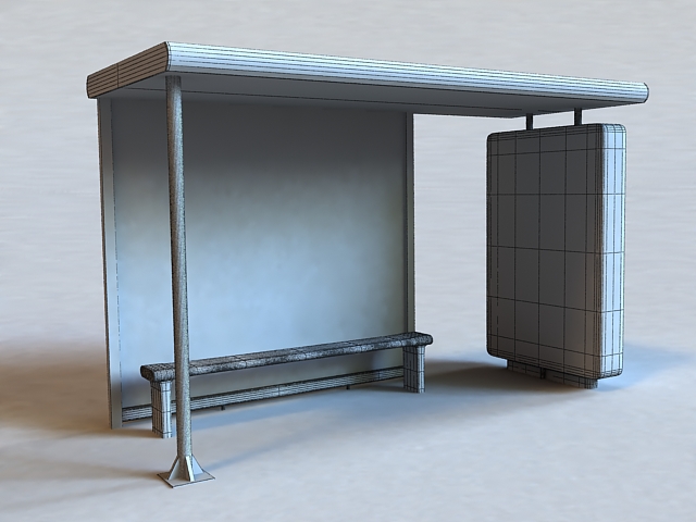 Bus Stop Shelter 3d model download — 3D model download