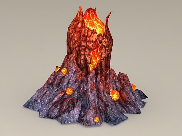 Volcano with Lava 3d model download — 3D model download