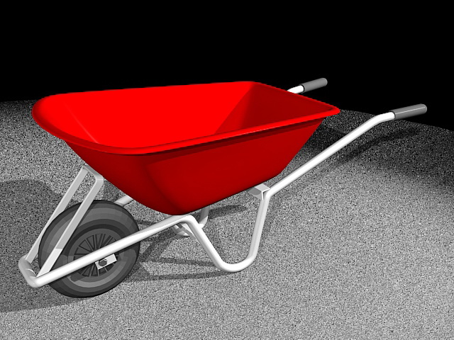 Red Wheelbarrow 3d model download — 3D model download