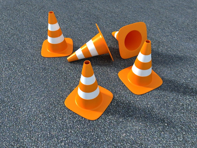 Orange Traffic Cones 3d model download — 3D model download