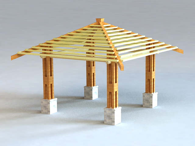 Pergola Arbor 3d model download — 3D model download