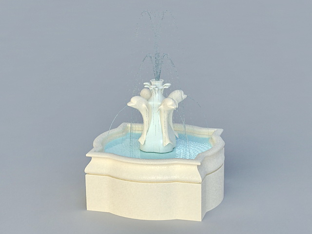 Dolphin Water Fountain 3d model download — 3D model download