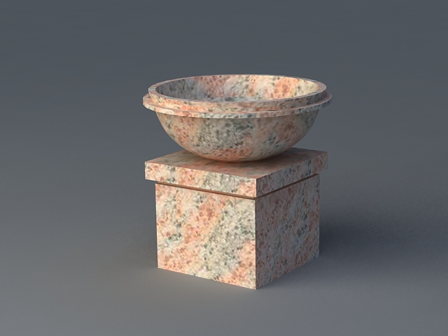 Granite Flower Pot 3d model download — 3D model download