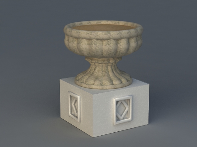 Natural Stone Flower Pot 3d model download — 3D model download