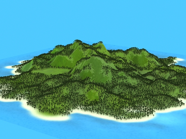 Beautiful Tropical Island 3d model download — 3D model download