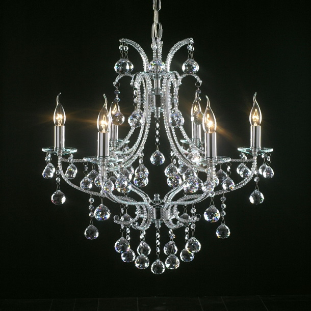 6 Candles Crystal Chandelier 3d model download — 3D model download