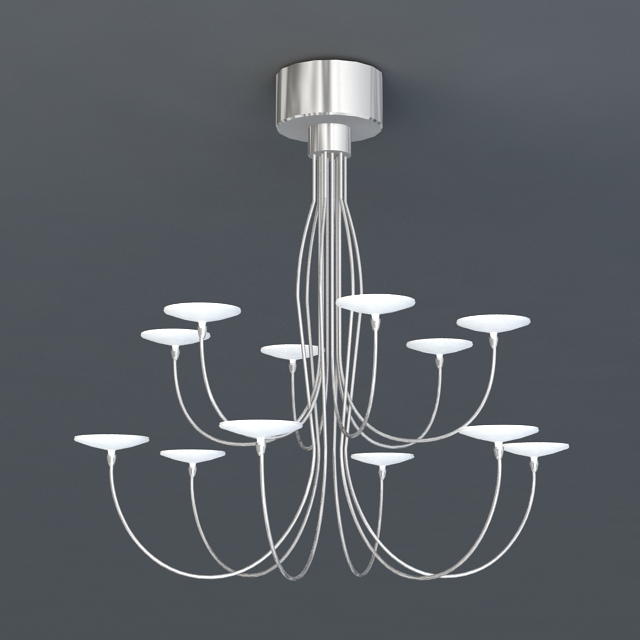 Unique Modern Metal Chandelier 3d model download — 3D model download