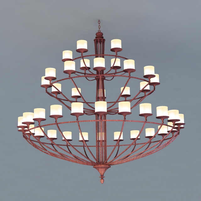 Horizon Ring 3 Tier Chandelier 3d model download — 3D model download
