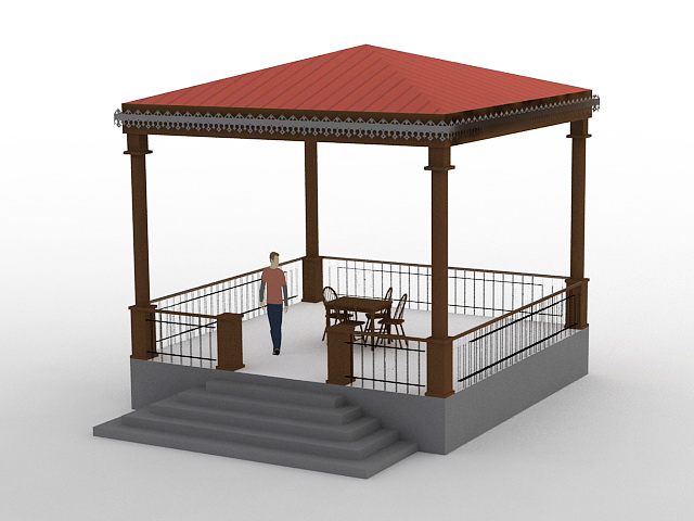 Patio Gazebo 3d model download — 3D model download