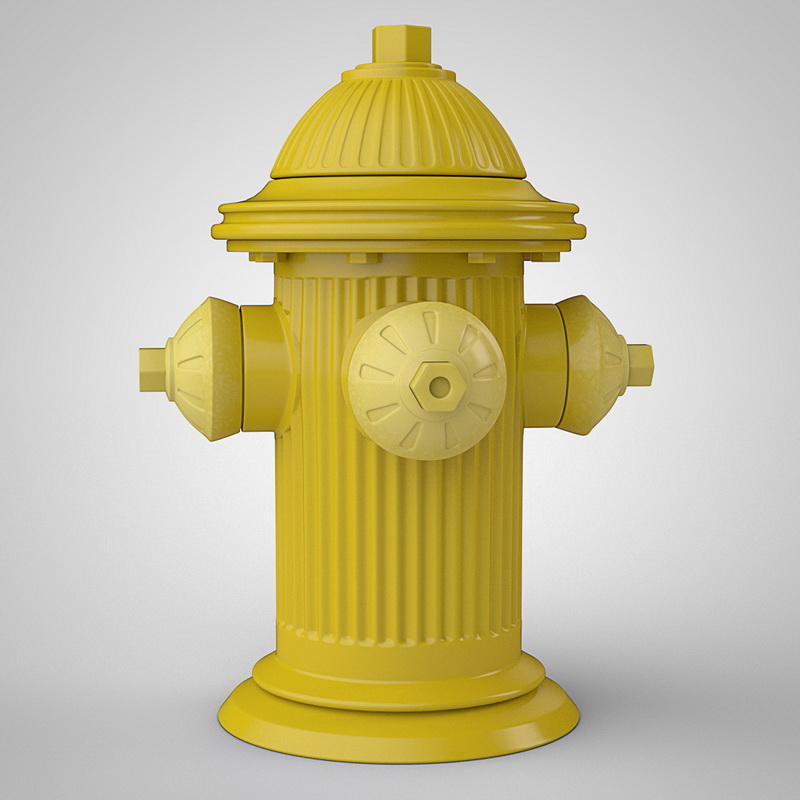 Yellow Fire Hydrant 3d model download — 3D model download