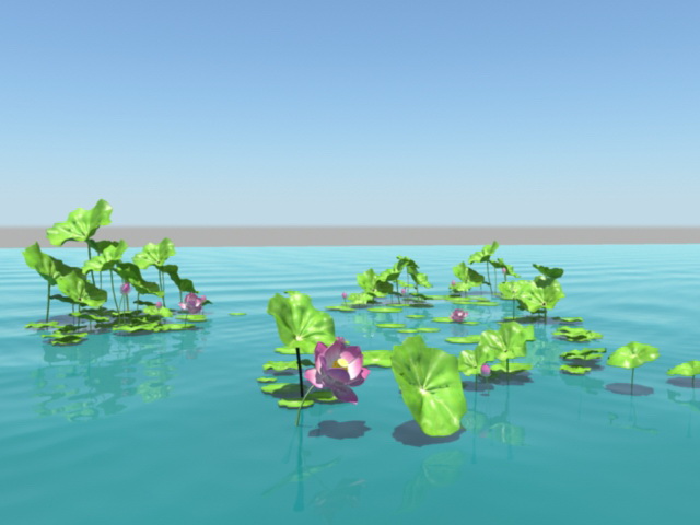 Lotus Flower Pond 3d model download — 3D model download