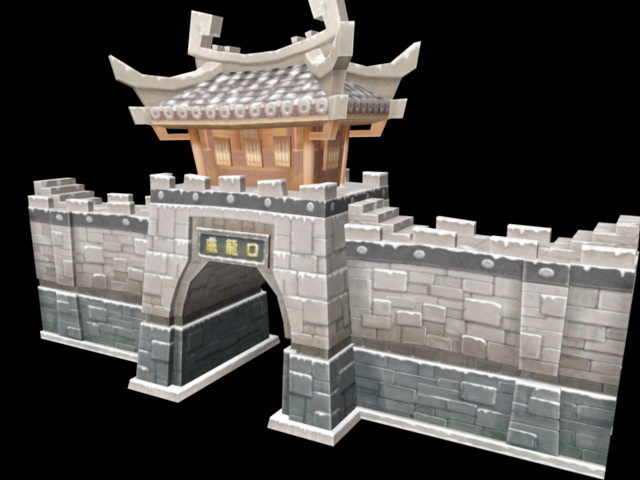Ancient City Gate Cartoon 3d model download — 3D model download