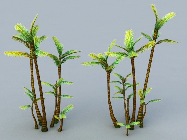 Low poly Palm Trees 3d model download — 3D model download