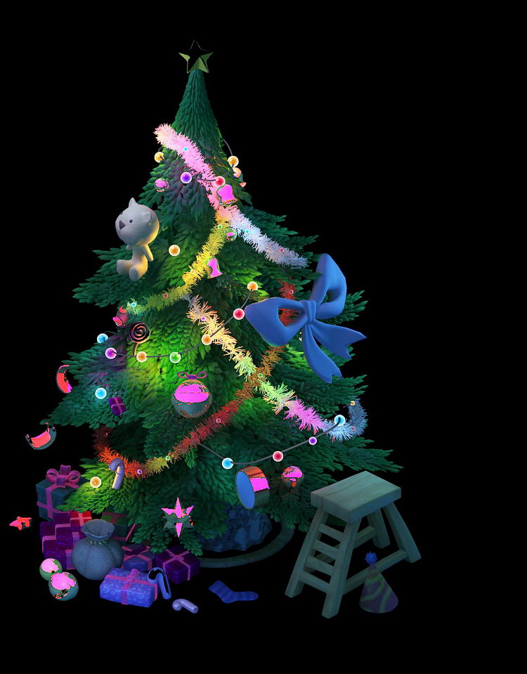 Christmas Tree with Presents 3d model download — 3D model download