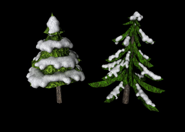 Snowy Pine Trees 3d model download — 3D model download