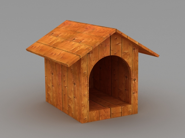 Wood Dog House 3d model download — 3D model download
