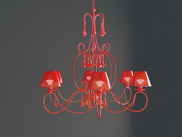 Red Coral Chandelier 3d model download — 3D model download