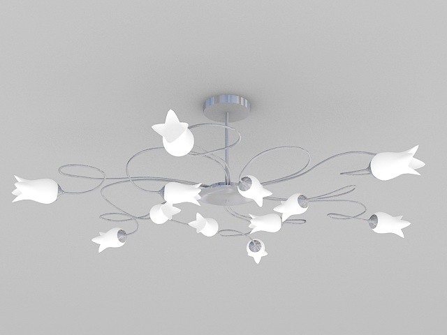 Flowery Chandeliers 3d model download — 3D model download