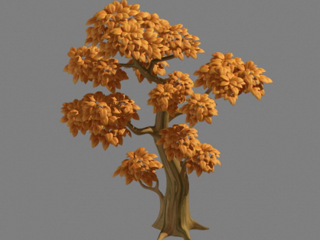 Cartoon Yellow Tree 3d model download — 3D model download