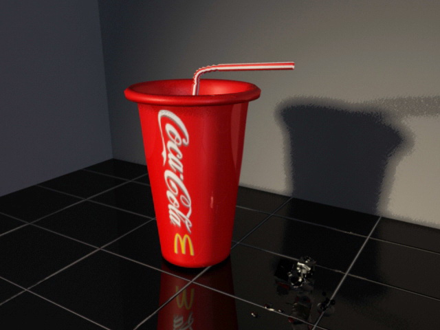 Coca Cola Cup and Straw 3d model download — 3D model download
