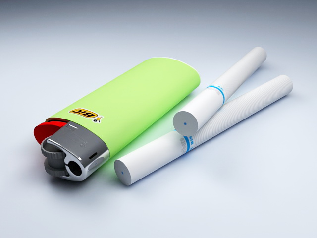 Cigarettes and Lighter 3d model download — 3D model download