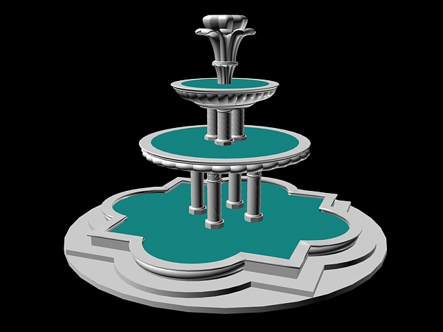 3 Tier Fountain 3d model download — 3D model download