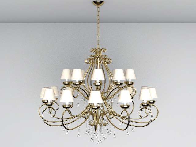 Large Chandelier Lighting 3d model download — 3D model download
