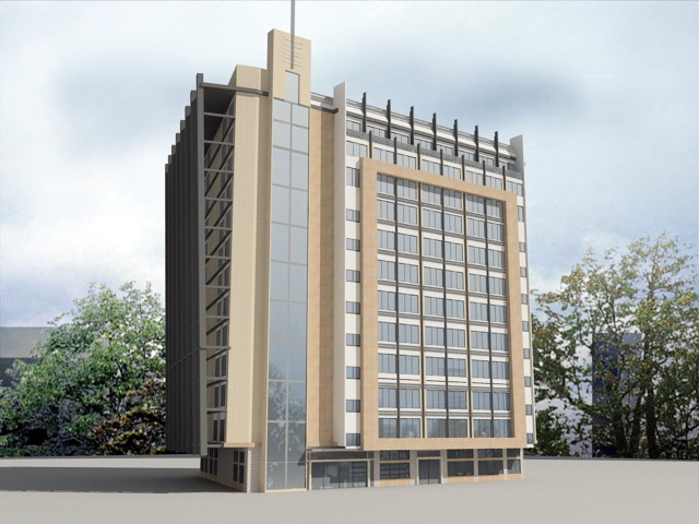 Hotel Architecture 3d model download — 3D model download