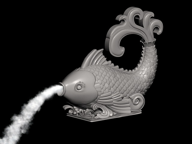 Fish Fountain Animation 3d model download — 3D model download