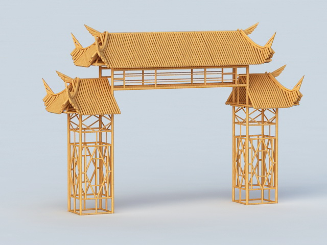 Japanese Gate 3d model download — 3D model download