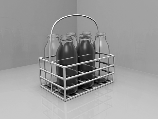 Milk Bottles 3d model download — 3D model download