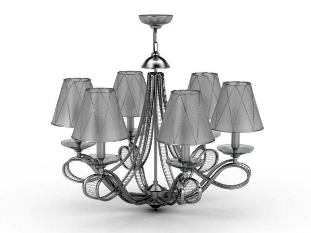 Chandelier with Shades 3d model download — 3D model download